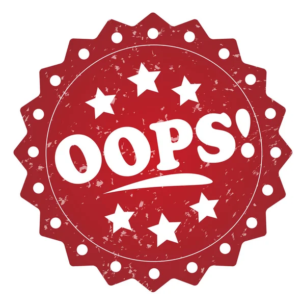 Oops Red Stamp White Background — Stock Photo, Image