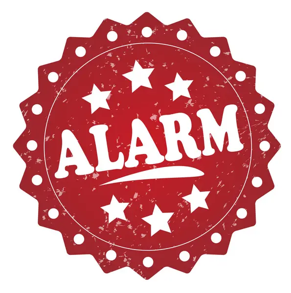 Beyaz Zemin Üzerine Kırmızı Alarm Damgası — Stok fotoğraf