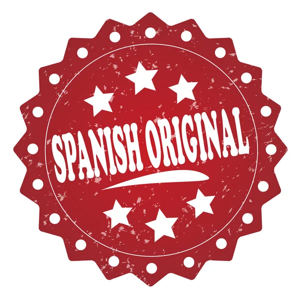 Sello Rojo Original Español Sobre Fondo Blanco —  Fotos de Stock