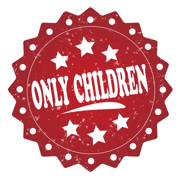 Only Children Red Grunge Stamp White Background — Stock Photo, Image