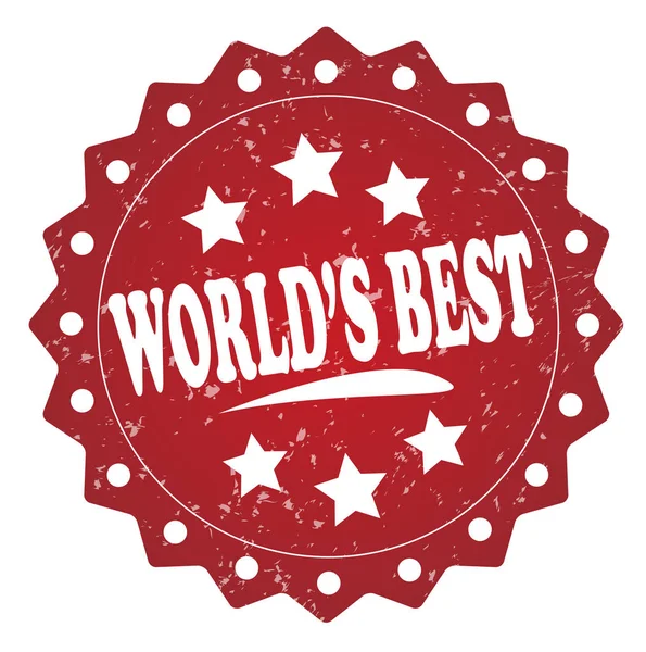 Werelds Beste Rode Grunge Stempel Witte Achtergrond — Stockfoto