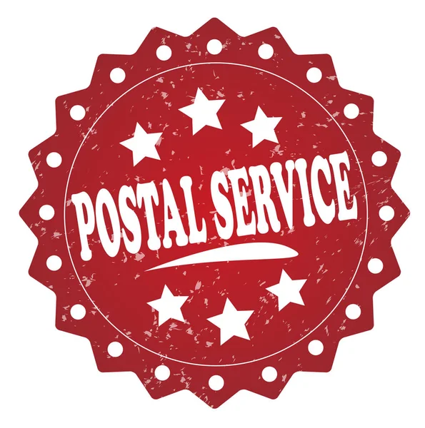 Serviço Postal Selo Grunge Vermelho Fundo Branco — Fotografia de Stock