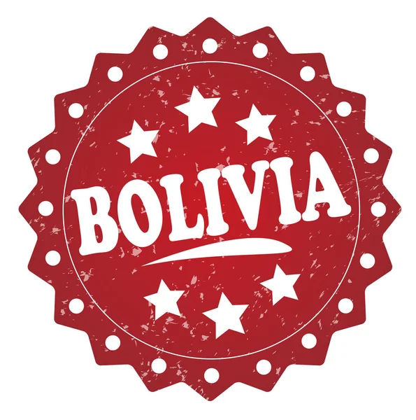 Bolívia Selo Grunge Vermelho Fundo Branco — Fotografia de Stock