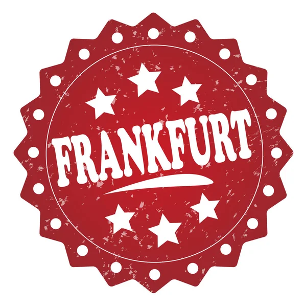 Frankfurt Red Stamp White Background — Stock Photo, Image