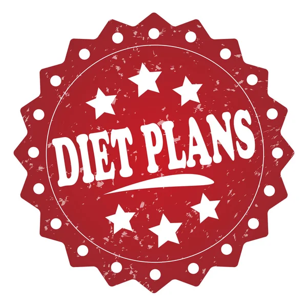 Dieet Plannen Rode Stempel Witte Achtergrond — Stockfoto
