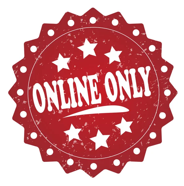 Online Only Red Stamp White Background — Stock Photo, Image