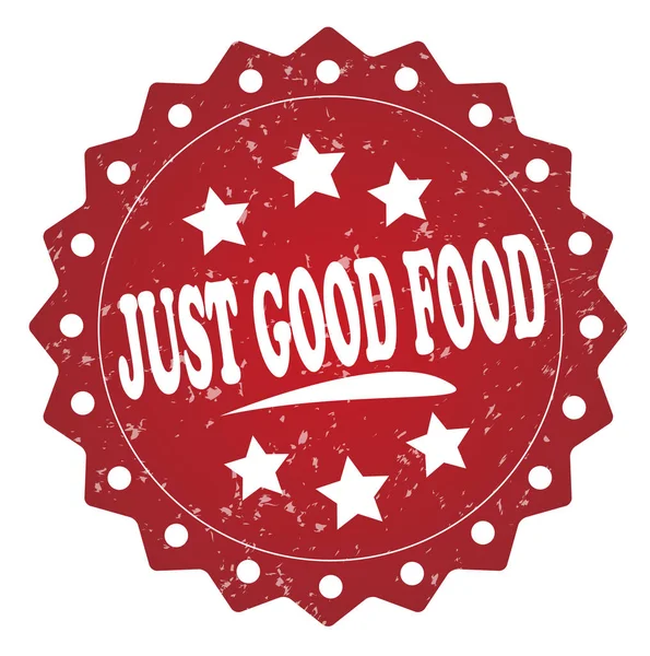 Jen Dobré Jídlo Červené Razítko Bílém Pozadí — Stock fotografie
