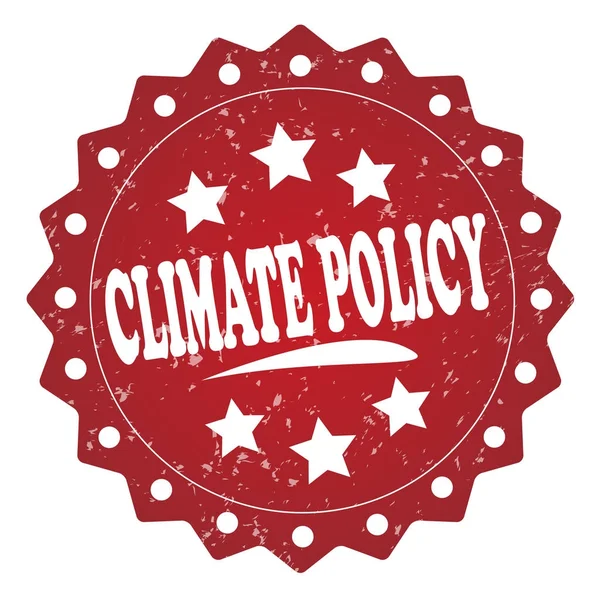 Climate Policy Red Stamp White Background — Stock Photo, Image