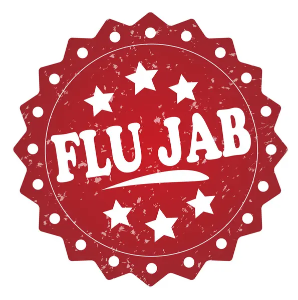 Influenza Üss Piros Pecsét Fehér Háttér — Stock Fotó