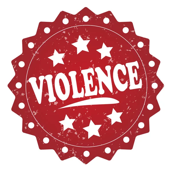 Violência Carimbo Vermelho Fundo Branco — Fotografia de Stock