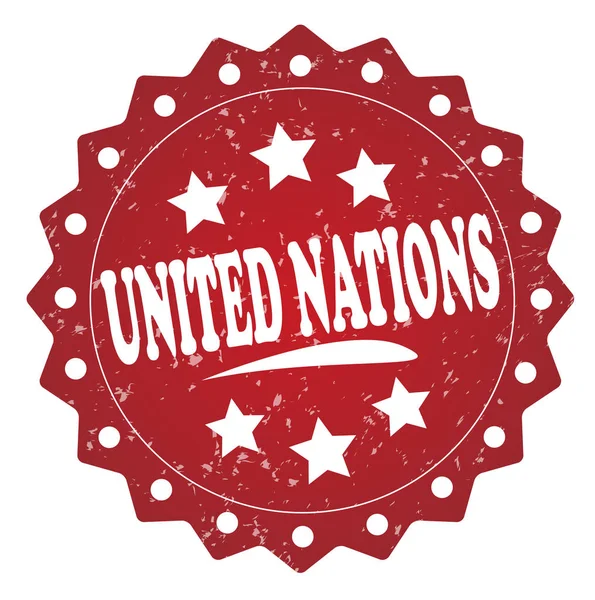 Carimbo Vermelho Das Nações Unidas Fundo Branco — Fotografia de Stock