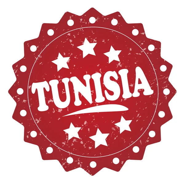 Tunisia Red Grunge Stempel Auf Weißem Hintergrund — Stockfoto