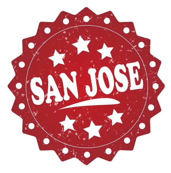 San Jose Rosso Grunge Timbro Sfondo Bianco — Foto Stock