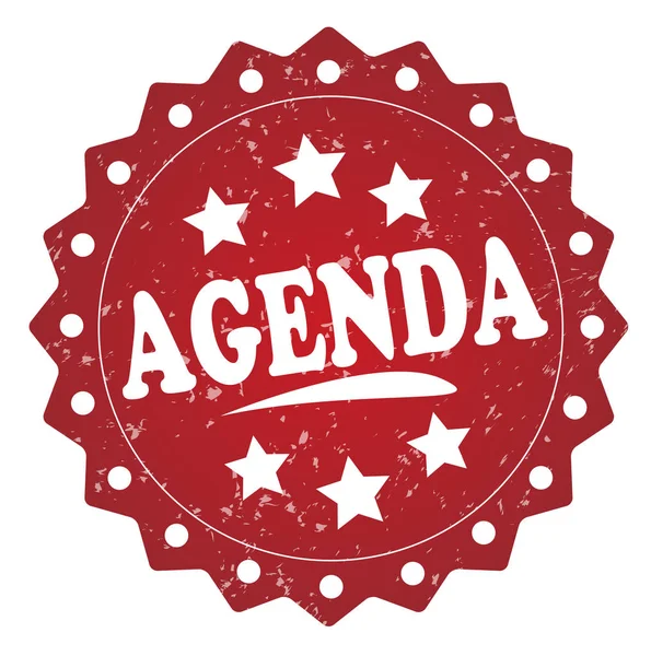 Agenda Rosso Grunge Timbro Sfondo Bianco — Foto Stock