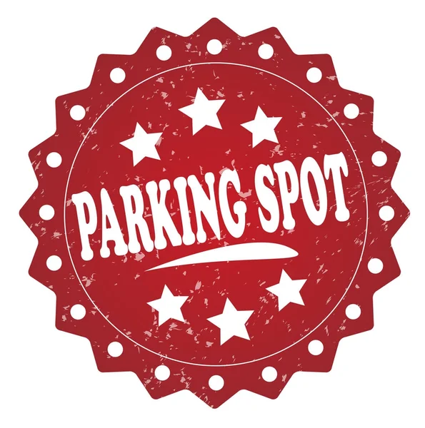 Parcheggio Spot Rosso Grunge Timbro Sfondo Bianco — Foto Stock