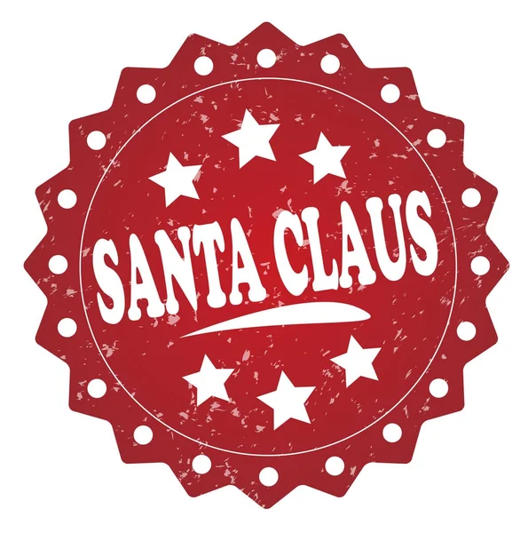Kerstman Rood Grunge Stempel Witte Achtergrond — Stockfoto