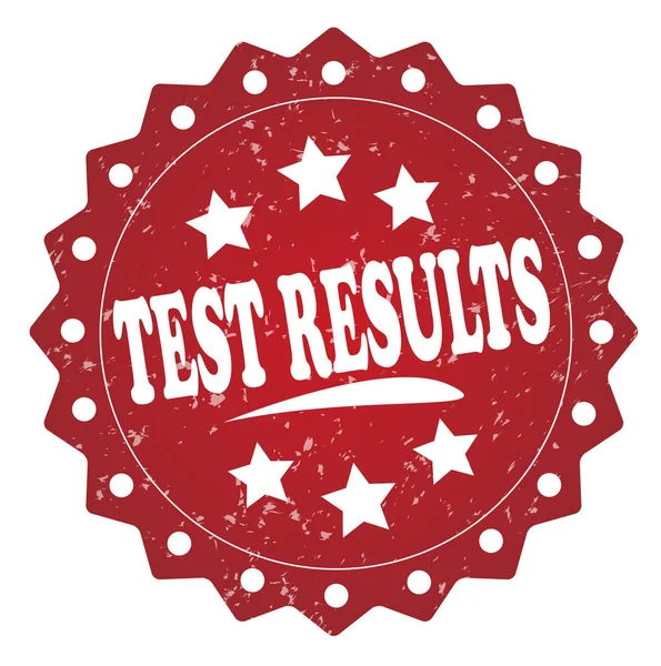 Résultats Test Timbre Grunge Rouge Sur Fond Blanc — Photo