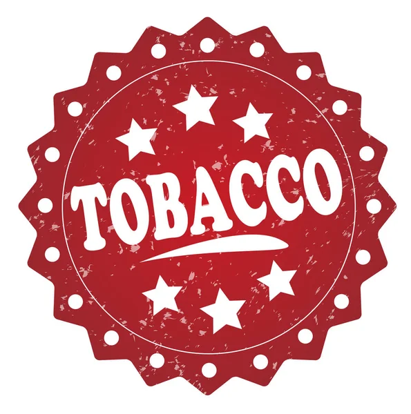 Tabacco Rosso Grunge Timbro Sfondo Bianco — Foto Stock