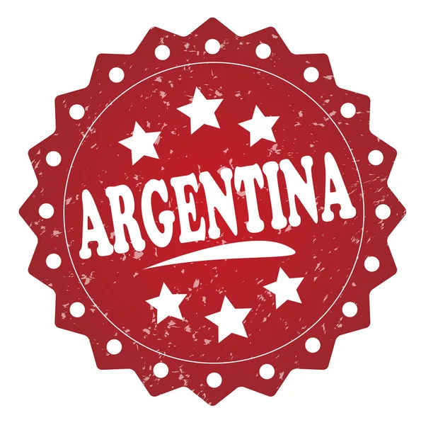 Argentina Francobollo Grunge Rosso Sfondo Bianco — Foto Stock