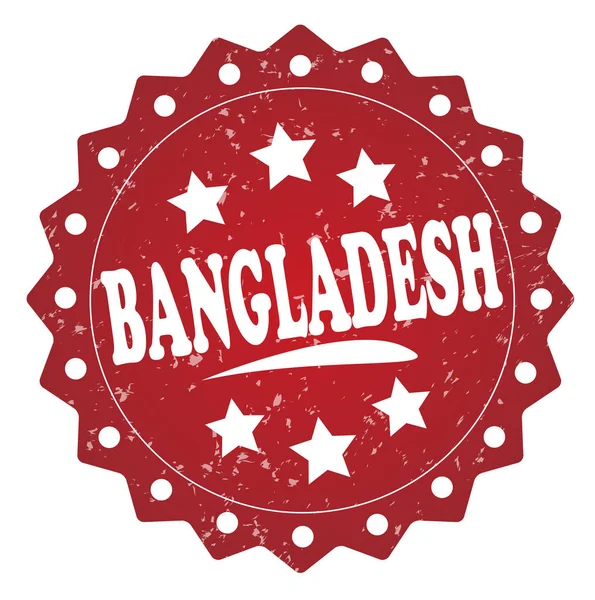 Sello Grunge Rojo Bangladesh Sobre Fondo Blanco —  Fotos de Stock