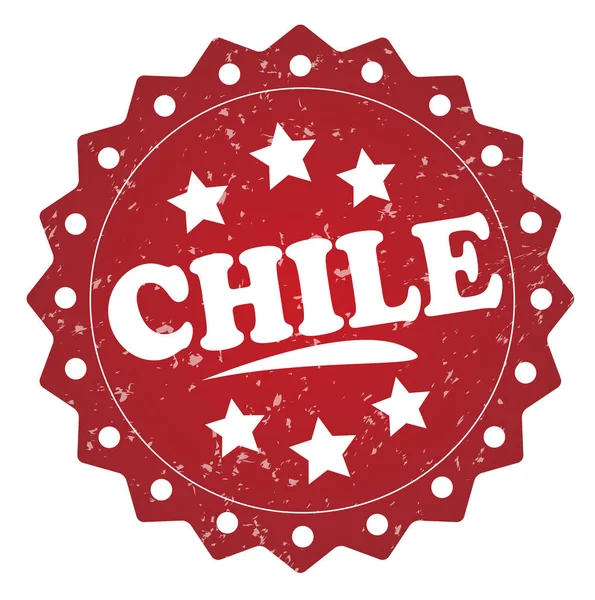 白い背景の上のチリ赤グランジ スタンプ — ストック写真