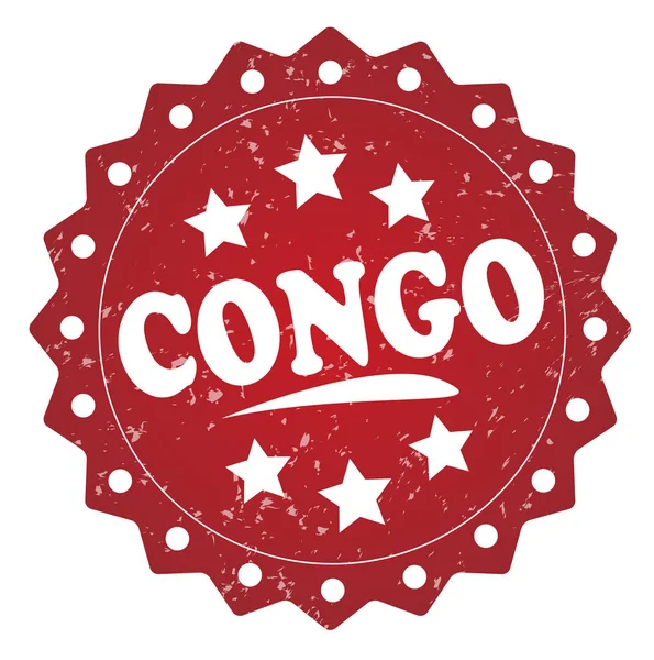 Congo Selo Grunge Vermelho Fundo Branco — Fotografia de Stock