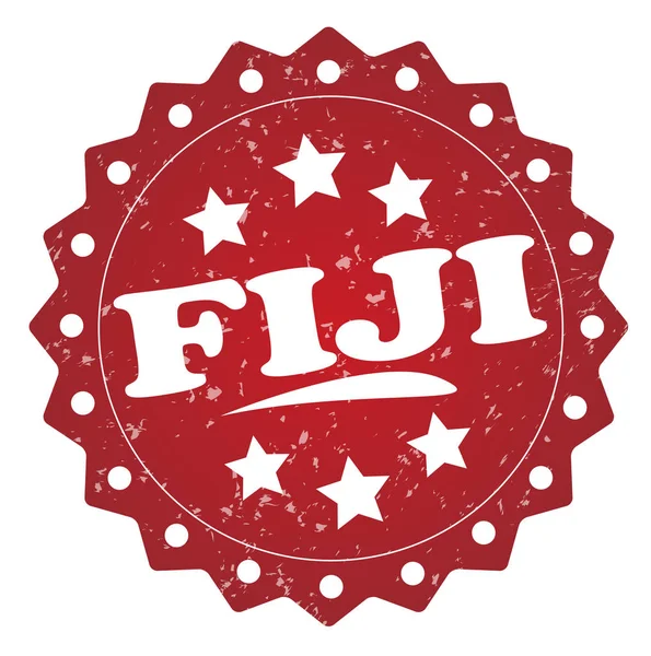 Fiji Rosso Grunge Timbro Sfondo Bianco — Foto Stock