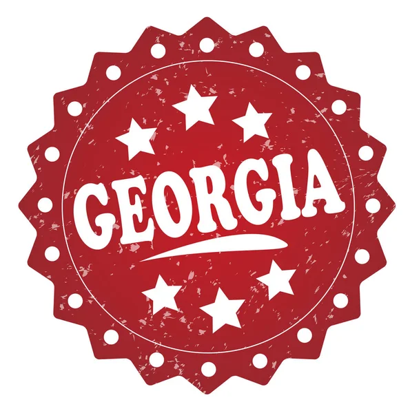 Georgië Rode Grunge Stempel Witte Achtergrond — Stockfoto