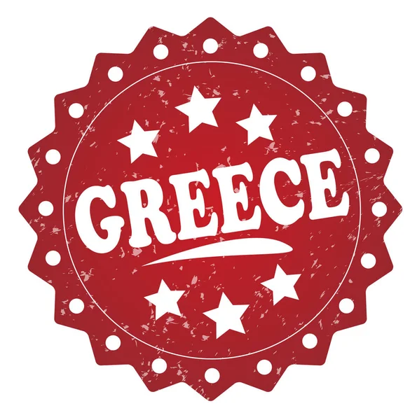 Ελλάδα Κόκκινο Grunge Σφραγίδα Λευκό Φόντο — Φωτογραφία Αρχείου