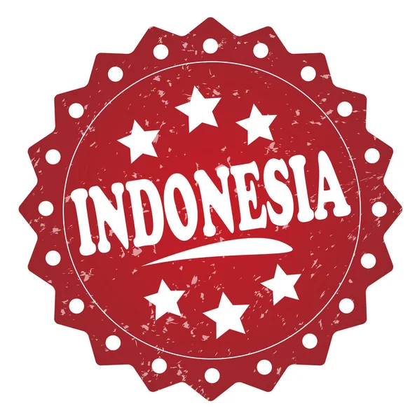 Indonesia Red Stamp White Background — Stock Photo, Image