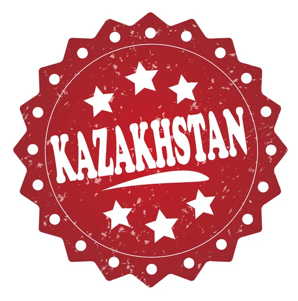 Kazakhstan Timbro Rosso Sfondo Bianco — Foto Stock