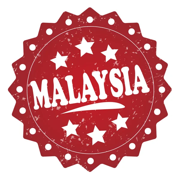 Malaysia Red Grunge Stamp Isolated White Background — Stock Photo, Image