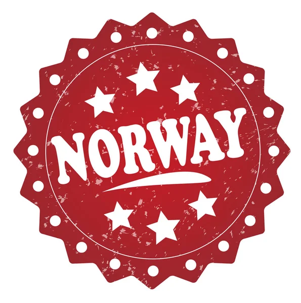 Норвейский Красный Гранж Марка Изолированы Белом Фоне — стоковое фото