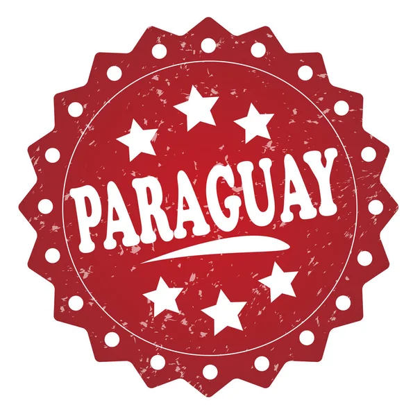 Paraguay Francobollo Grunge Rosso Isolato Sfondo Bianco — Foto Stock