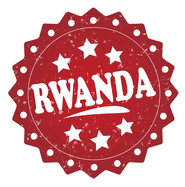 Rwanda Červené Grunge Razítko Izolovaných Bílém Pozadí — Stock fotografie