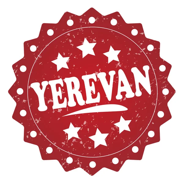 Carimbo Grunge Vermelho Yerevan Isolado Sobre Fundo Branco — Fotografia de Stock