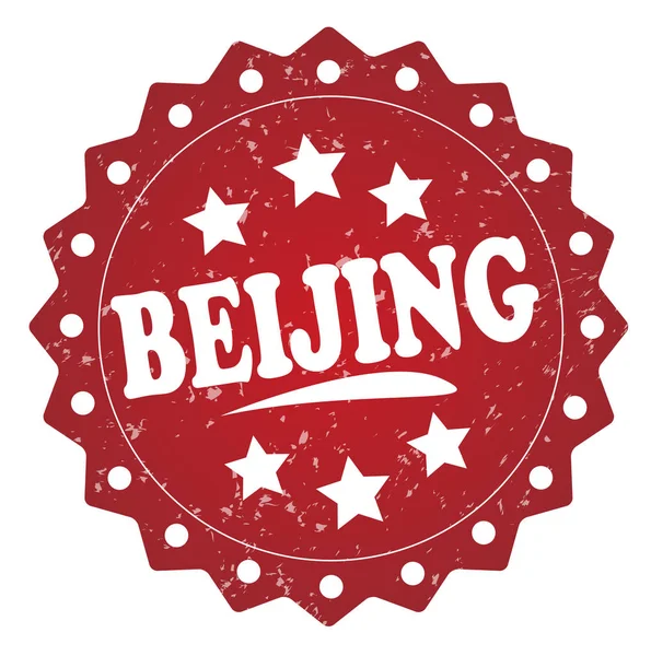 Beijing Selo Grunge Vermelho Isolado Fundo Branco — Fotografia de Stock