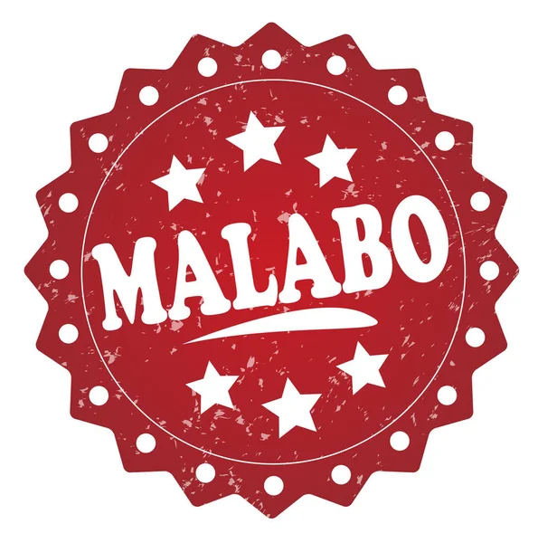 Malabo Francobollo Grunge Rosso Isolato Sfondo Bianco — Foto Stock