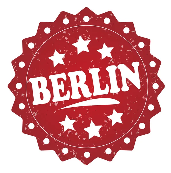 Berlin Röd Grunge Stämpel Isolerad Vit Bakgrund — Stockfoto