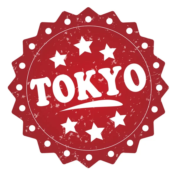 Beyaz Arka Plan Üzerinde Izole Tokyo Kırmızı Grunge Damgası — Stok fotoğraf