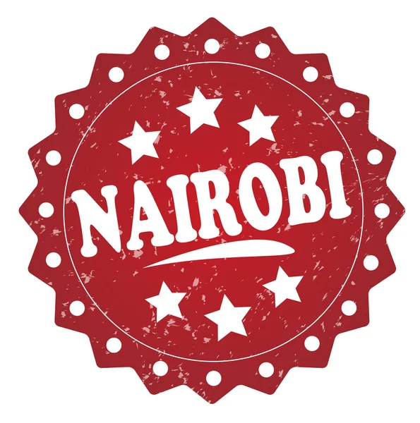 Carimbo Grunge Vermelho Nairobi Isolado Fundo Branco — Fotografia de Stock