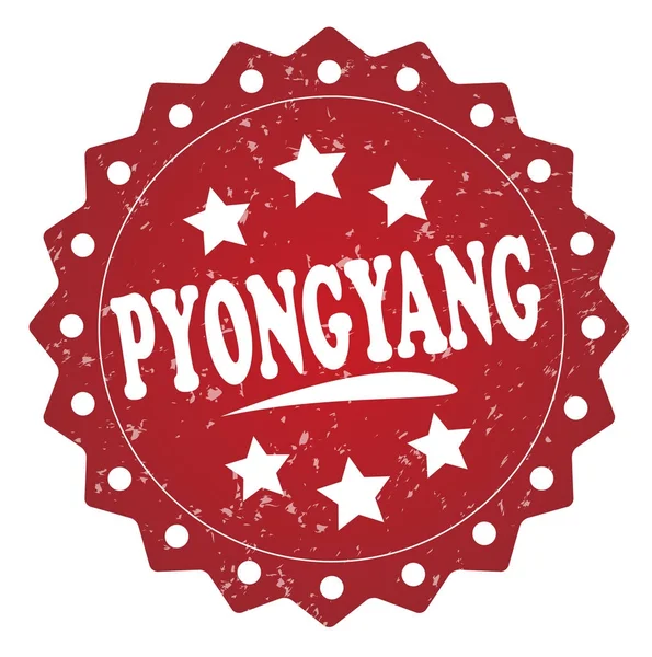 Pyongyang Selo Grunge Vermelho Isolado Fundo Branco — Fotografia de Stock