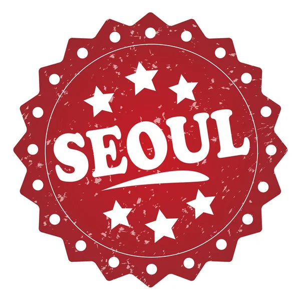 Seoul Red Grunge Stamp Isolated White Background — Stock Photo, Image