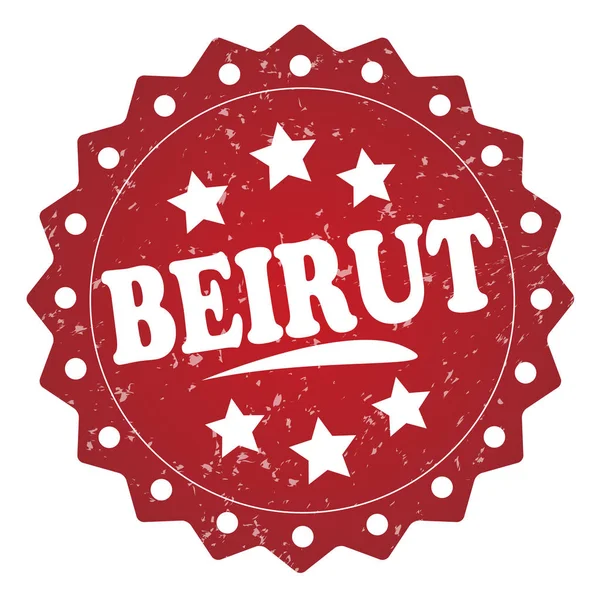 Beirut Red Grunge Stempel Isoliert Auf Weißem Hintergrund — Stockfoto