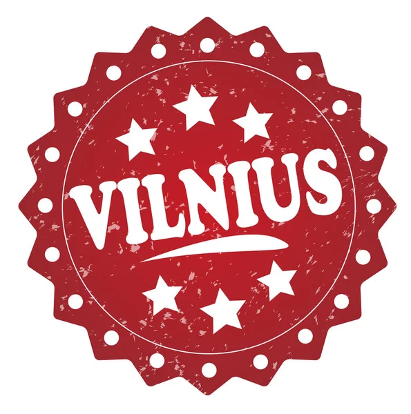 白い背景に分離されたヴィリニュス赤グランジ スタンプ — ストック写真