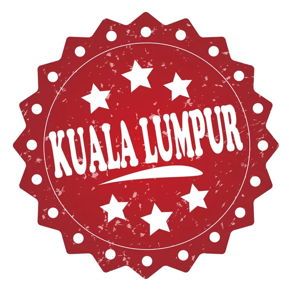Куала Лумпур Красный Гранж Штамп Изолирован Белом Фоне — стоковое фото