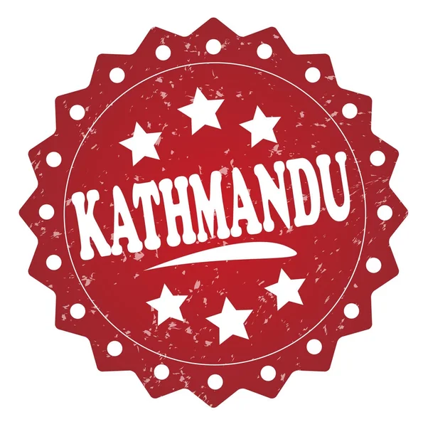 Kathmandu Rode Grunge Stempel Geïsoleerd Witte Achtergrond — Stockfoto