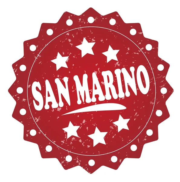 San Marino Francobollo Grunge Rosso Isolato Sfondo Bianco — Foto Stock
