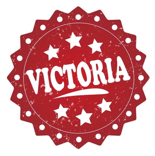 Victoria Piros Grunge Bélyeg Elszigetelt Fehér Background — Stock Fotó