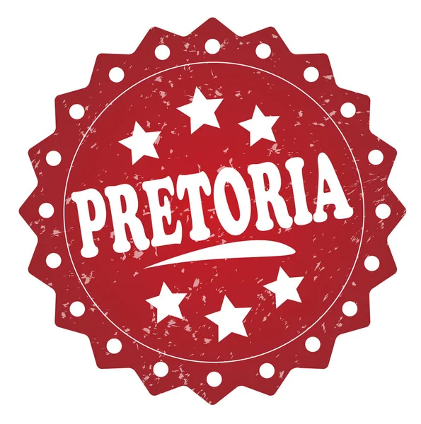 Pretoria Red Grunge Stamp Isolated White Background — Stock Photo, Image